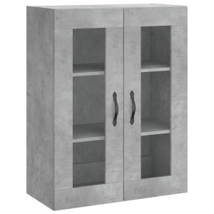 Armario de pared madera ingeniería gris hormigón 69.5x34x90 cm H