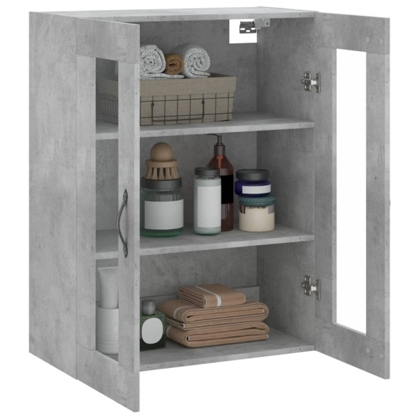 Armario de pared madera ingeniería gris hormigón 69.5x34x90 cm M 5