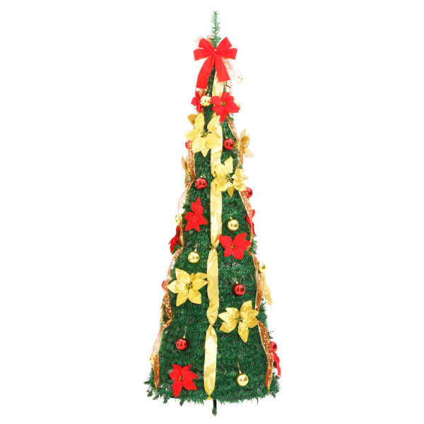 Árbol de Navidad artificial desplegable 50 LED verde 120 cm M 5