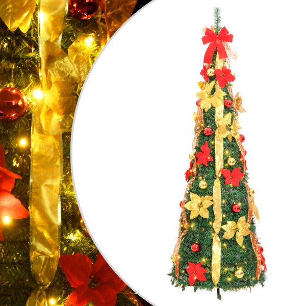 Árbol de Navidad artificial desplegable 150 LED verde 180 cm M 3