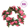 Grinaldas de flores de Natal 6 pcs 240 cm vermelho rosado 1
