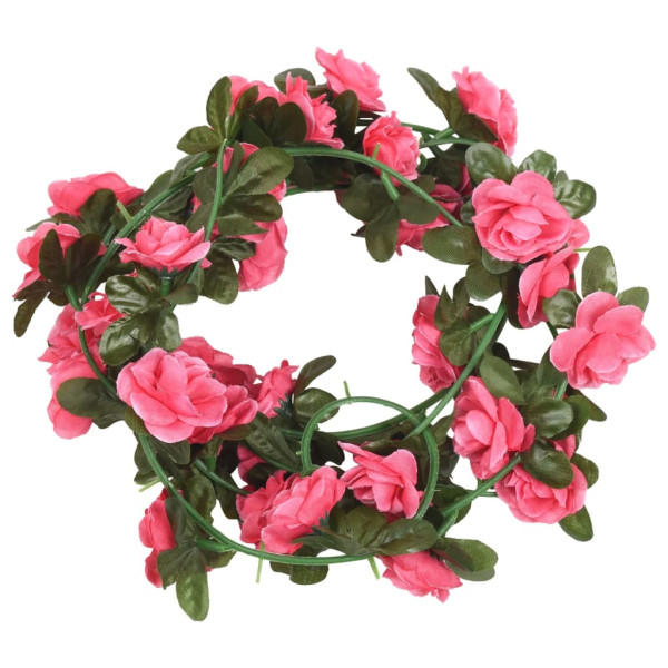 Guirnaldas de flores artificiales 6 uds rojo y rosa 240 cm M 2
