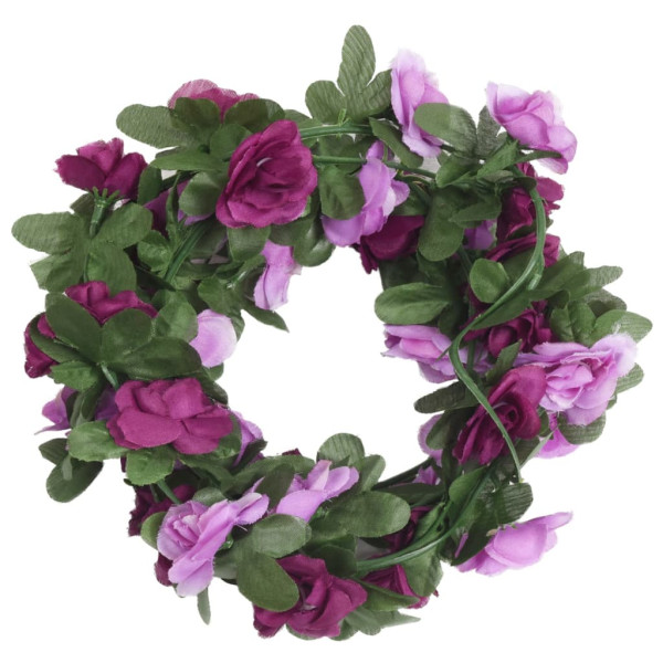 Guirnaldas de flores artificiales 6 uds morado claro 250 cm M 2