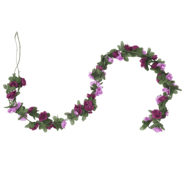 Guirnaldas de flores artificiales 6 uds morado claro 250 cm M 4
