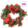 Guirnaldas de flores artificiales 6 uds rojo 250 cm 1
