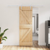 Puerta corredera con herrajes madera maciza de pino 70x210 cm 1