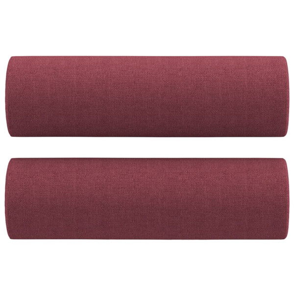 Sofá de 3 plazas con cojines tela rojo tinto 180 cm M 5