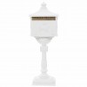 Caixa correio pedestal vintage alumínio inoxidável branco 3