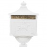 Buzón de pedestal de aluminio estilo vintage inoxidable blanco 4
