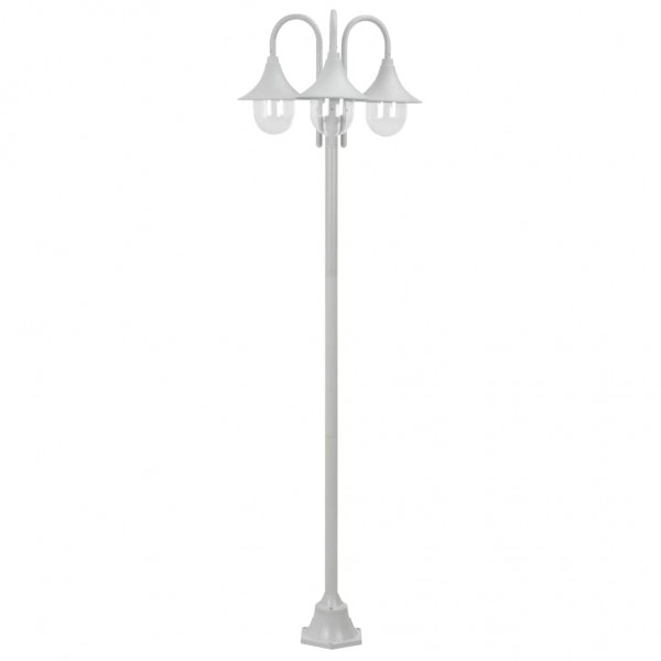 Farolas de jardín con 3 luces aluminio blanca E27 220 cm D