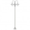 Candeeiro de pé p/ jardim c/ 3 braços E27 220cm alumínio branco 2