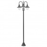 Candeeiro de pé p/ jardim c/ 3 braços E27 220cm alumínio bronze 1