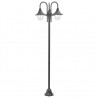 Candeeiro de pé p/ jardim c/ 3 braços E27 220cm alumínio bronze 2