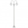 Farola de jardín con 2 luces aluminio blanca E27 220 cm 1