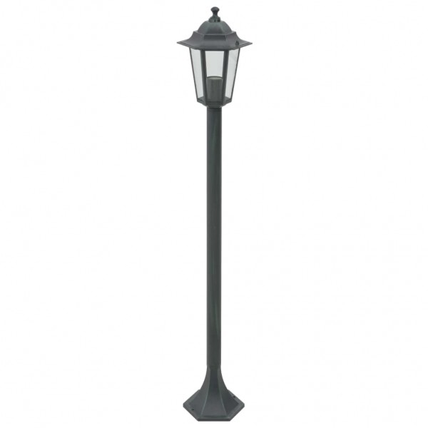Farolas de jardín aluminio verde oscuro E27 110 cm 6 unidades M 2