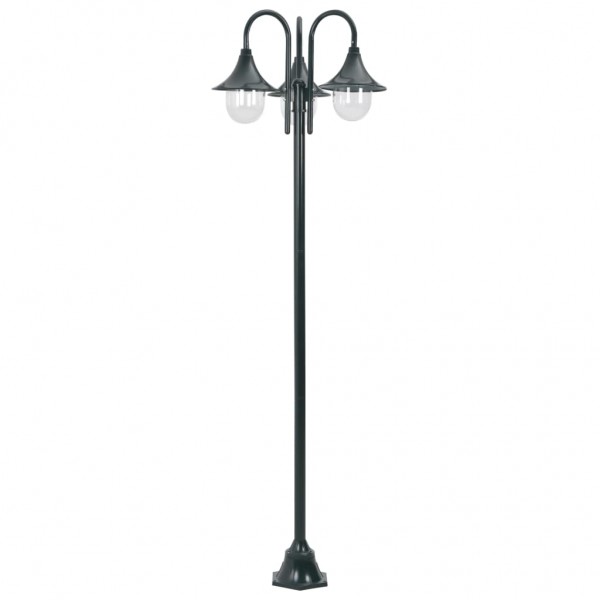 Candeeiro de pé jardim 3 braços E27 220cm alumínio verde escuro M 2