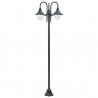 Farola de jardín con 3 luces aluminio verde oscuro E27 220 cm 2