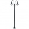 Farola de jardín con 2 luces aluminio verde oscuro E27 220 cm 1