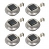 Candeeiro de exterior solar LED 6 pcs branco redondo 12 cm 1