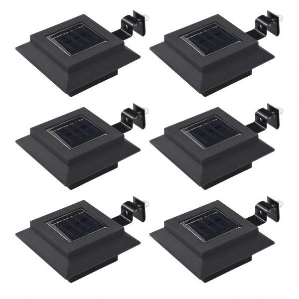 Lámparas solares de exterior LED cuadradas 6 uds 12 cm negro D