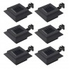Lámparas solares de exterior LED cuadradas 6 uds 12 cm negro 1