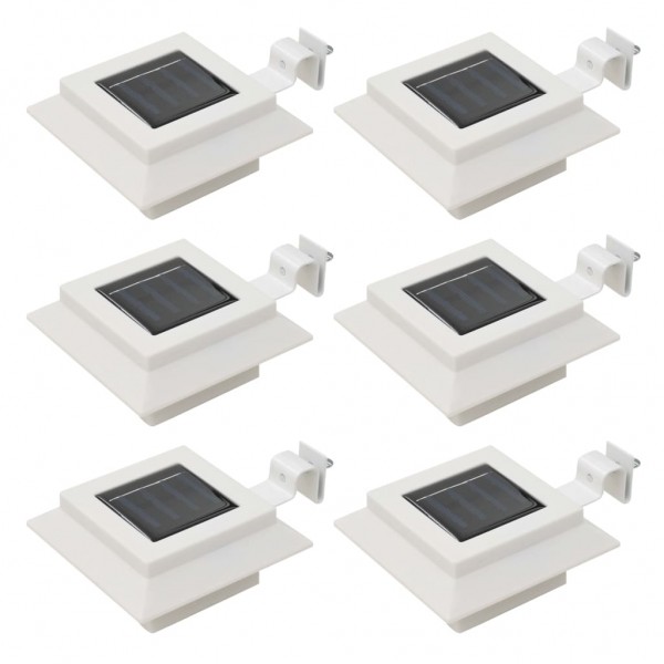 Lámparas solares de exterior LED cuadradas 6 uds 12 cm blanco D