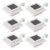 Lámparas solares de exterior LED cuadradas 6 uds 12 cm blanco 1
