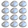 Candeeiro de parede solar LED exterior 12 pcs prateado redondo 1