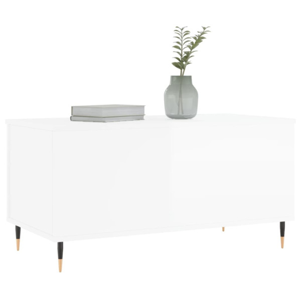 Mesa de centro madera contrachapada blanco brillo 90x44.5x45 cm M 4