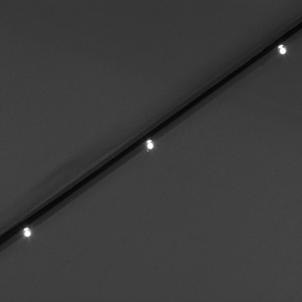 Sombrilla de jardín con luces LED palo de acero 300cm antracita M 3