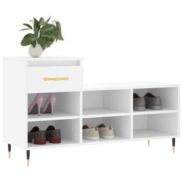 Mueble zapatero madera contrachapada blanco 102x36x60 cm M 3