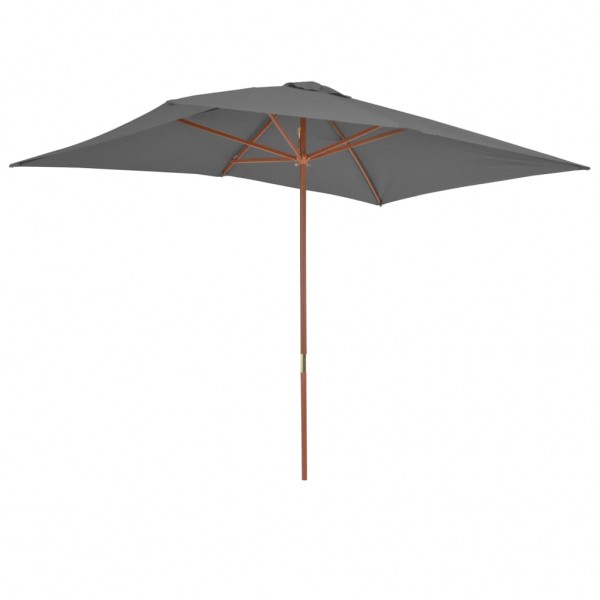 Sombrilla de jardín con palo de madera 200x300 cm antracita M 5