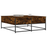 Mesa de centro madera de ingeniería roble ahumado 100x99x40 cm 3