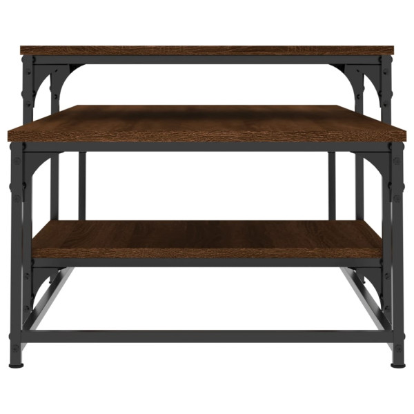 Mesa de centro madera de ingeniería roble marrón 102x60x45 cm M 5