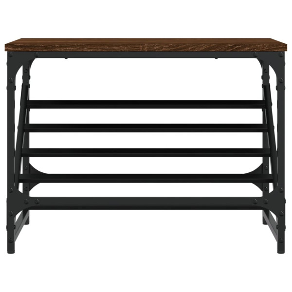 Mueble zapatero madera de ingeniería marrón roble 60x30x45 cm M 4