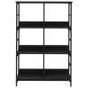Estantería de madera de ingeniería negra 78.5x33x117.5 cm 4