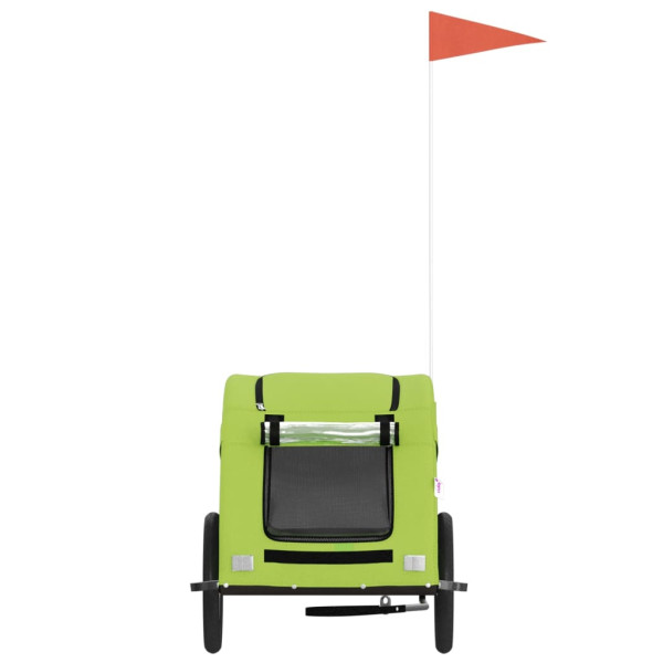 Remolque de bicicleta para perros hierro y tela Oxford verde M 4