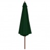 Sombrilla de jardín con palo de madera 350 cm verde 3