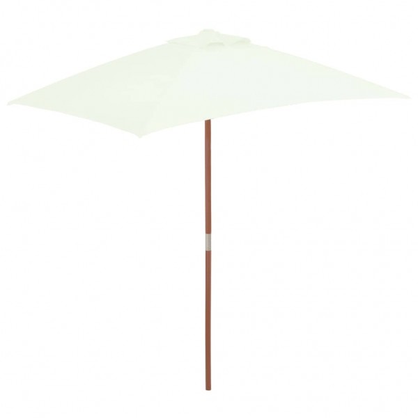 Sombrilla de jardín con palo de madera 150x200 cm arena D