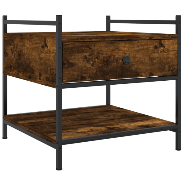 Mesa de centro madera de ingeniería roble ahumado 50x50x50 cm M 2