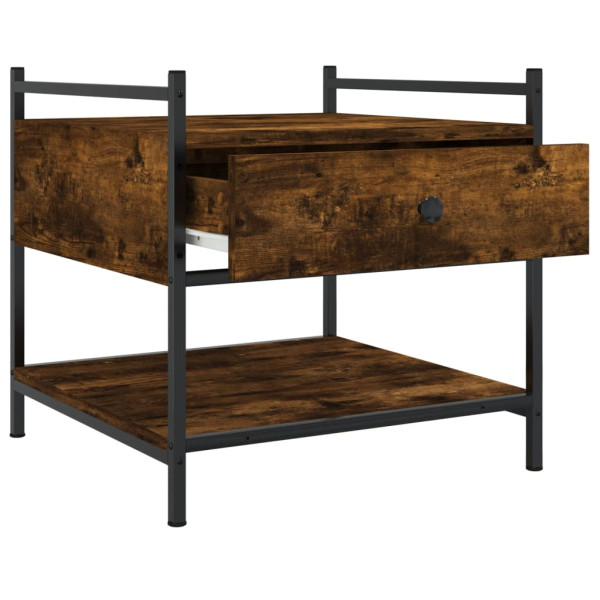 Mesa de centro madera de ingeniería roble ahumado 50x50x50 cm M 5