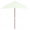 Sombrilla de jardín con palo de madera 150x200 cm arena 4