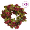 Guirnaldas de flores artificiales 6 uds rojo tinto 250 cm 1