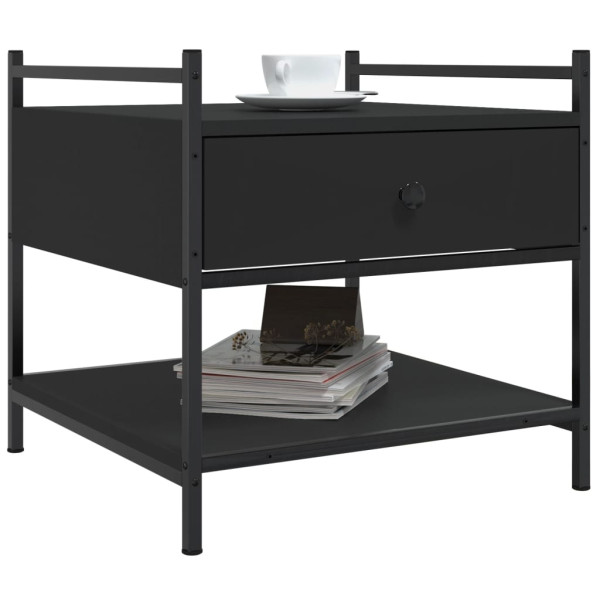 Mesa de centro madera de ingeniería negro 50x50x50 cm M 3