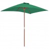 Sombrilla de jardín con palo de madera 150x200 cm verde 5