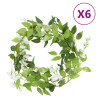 Guirnaldas de flores artificiales 6 uds blanco 200 cm 1