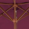 Sombrilla de jardín con palo de madera 150x200 cm burdeos 2