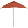Sombrilla de jardín con palo de madera 150x200 cm terracota 3