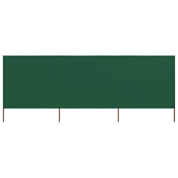 Paravientos de playa de 3 paneles de tela 400x120 cm verde M 3