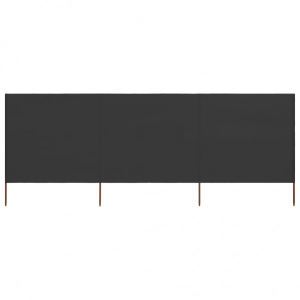 Paravientos de playa de 3 paneles de tela 400x120 cm gris M 3